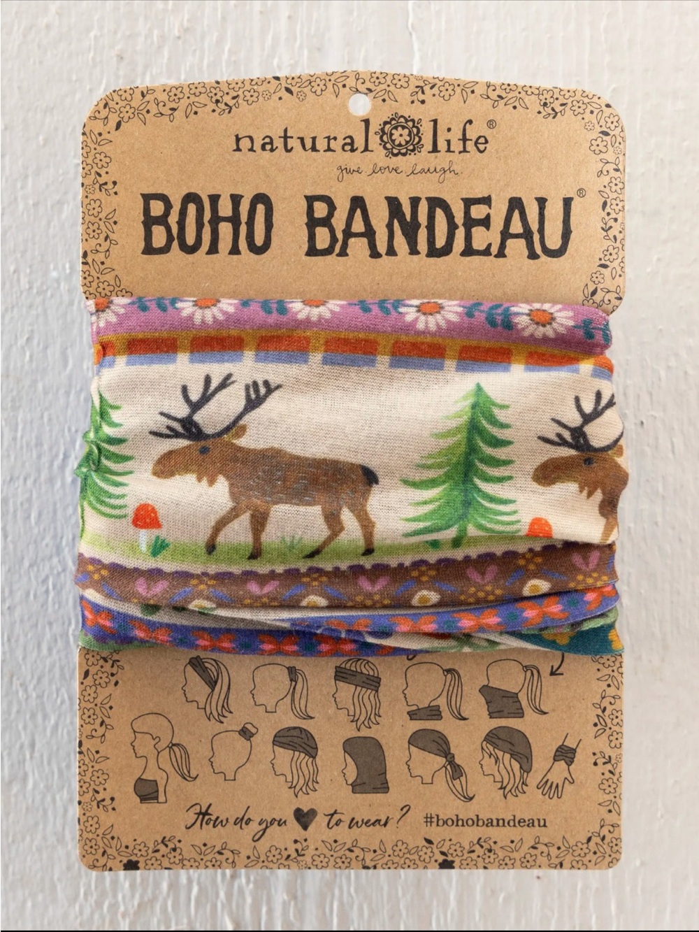 NATURAL LIFE Kids Boho Headband — Cream, Brown, Green, Pink, Blue